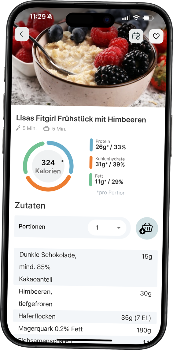 Darstellung der Trainings-App